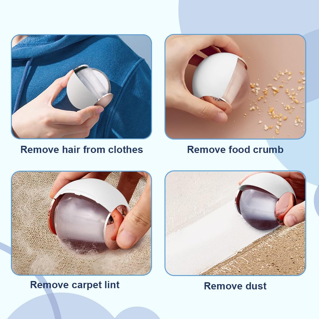 MAYCREATE Washable Reusable Lint Roller Ball, Portable Gel Lint Roller for Pet Hair Remover Tool, Washable Lint Roller Fur Lint Remover for Clothes, Furniture, Carpet, Bed, Sofa, White MAYCREATE Washable Reusable Lint Roller Ball, Portable Gel Lint Roller for Pet Hair Remover Tool, Washable Lint Roller Fur Lint Remover for Clothes, Furniture, Carpet, Bed, Sofa, White